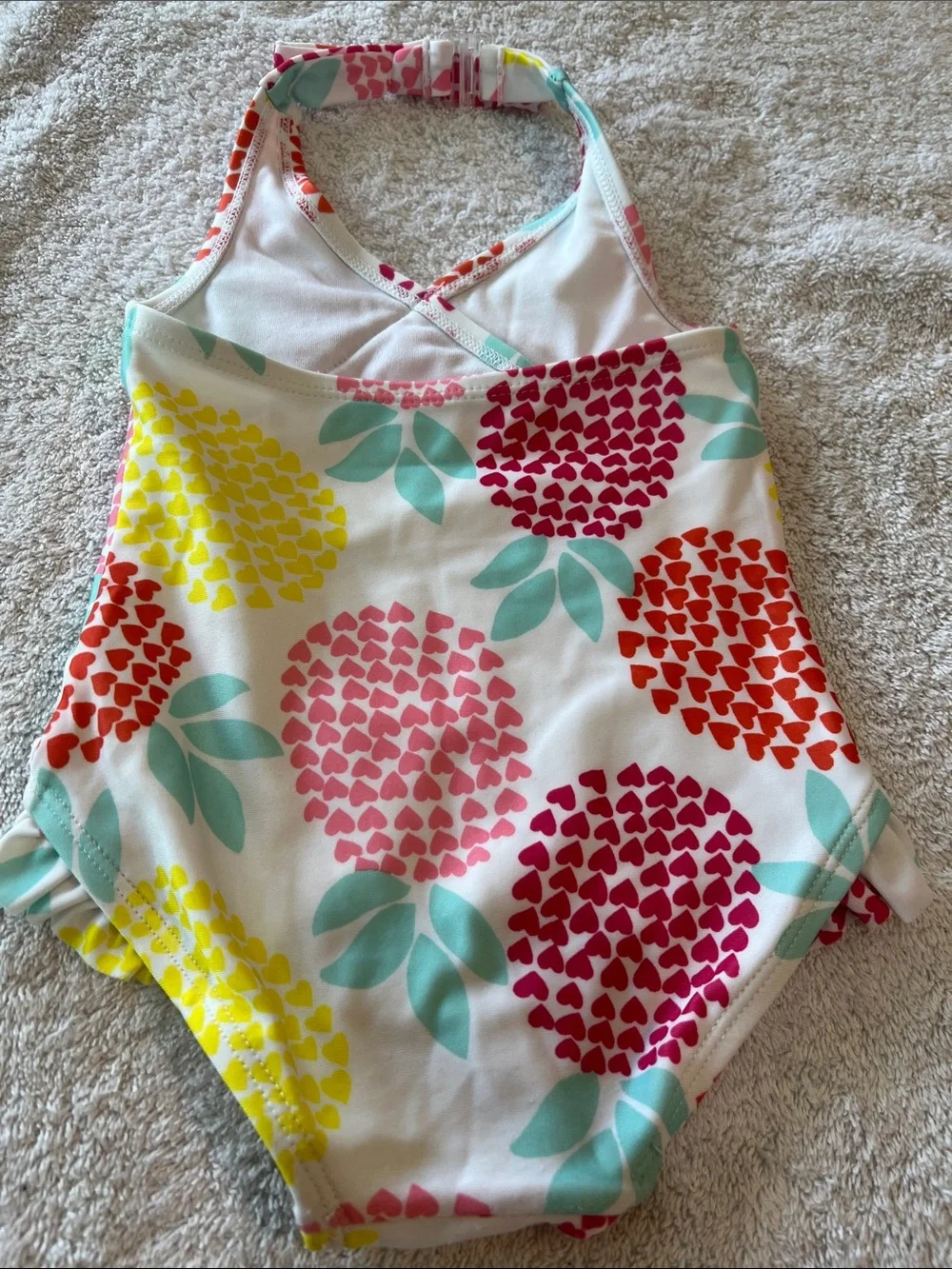 Gymboree Girls Heart Pineapple One Piece Swimsuit Bathing Suit Size 12-18M